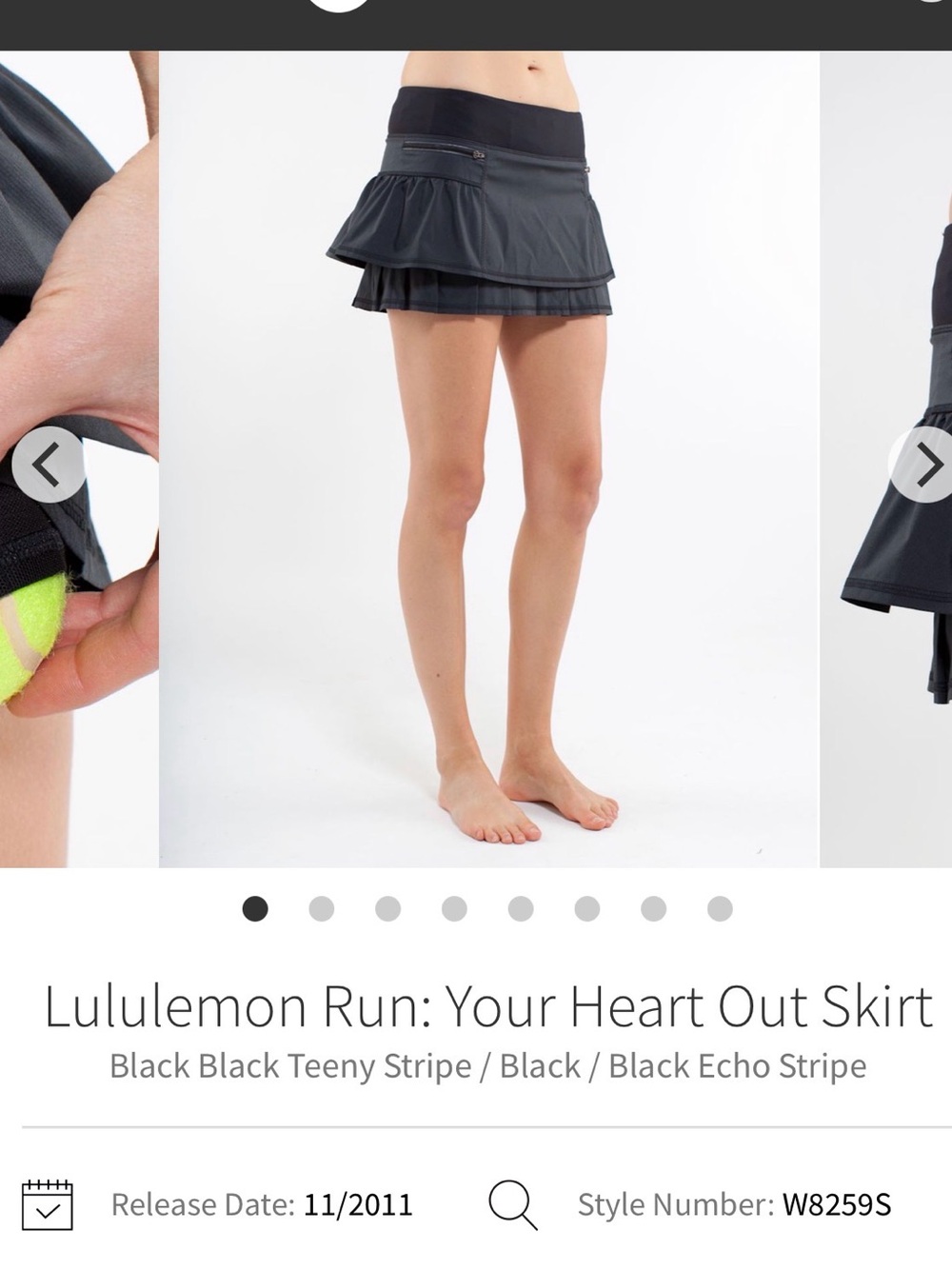VINTAGE 2011 Lululemon sz 8 Run Your Heart Out Skirt skort athleisure y2k retro